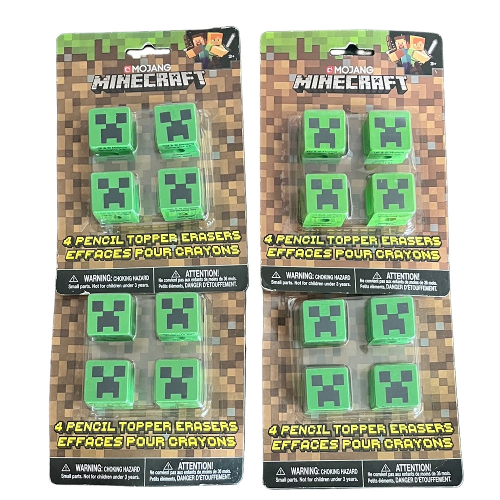 16 Minecraft Creeper Pencil Topper Erasers